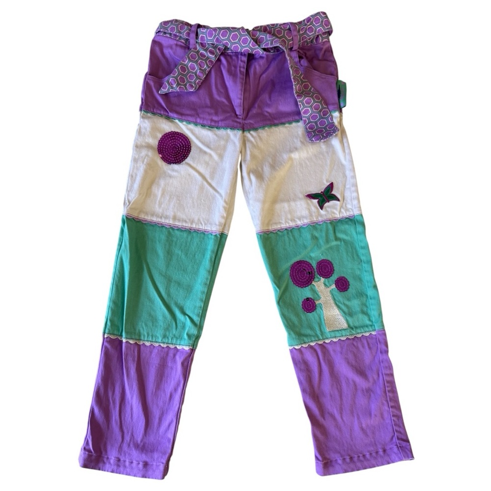 Rosalita Senoritas Kids Purple & Teal Patchwork Pants - Size 8!